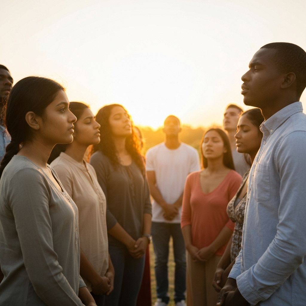 Students in worship